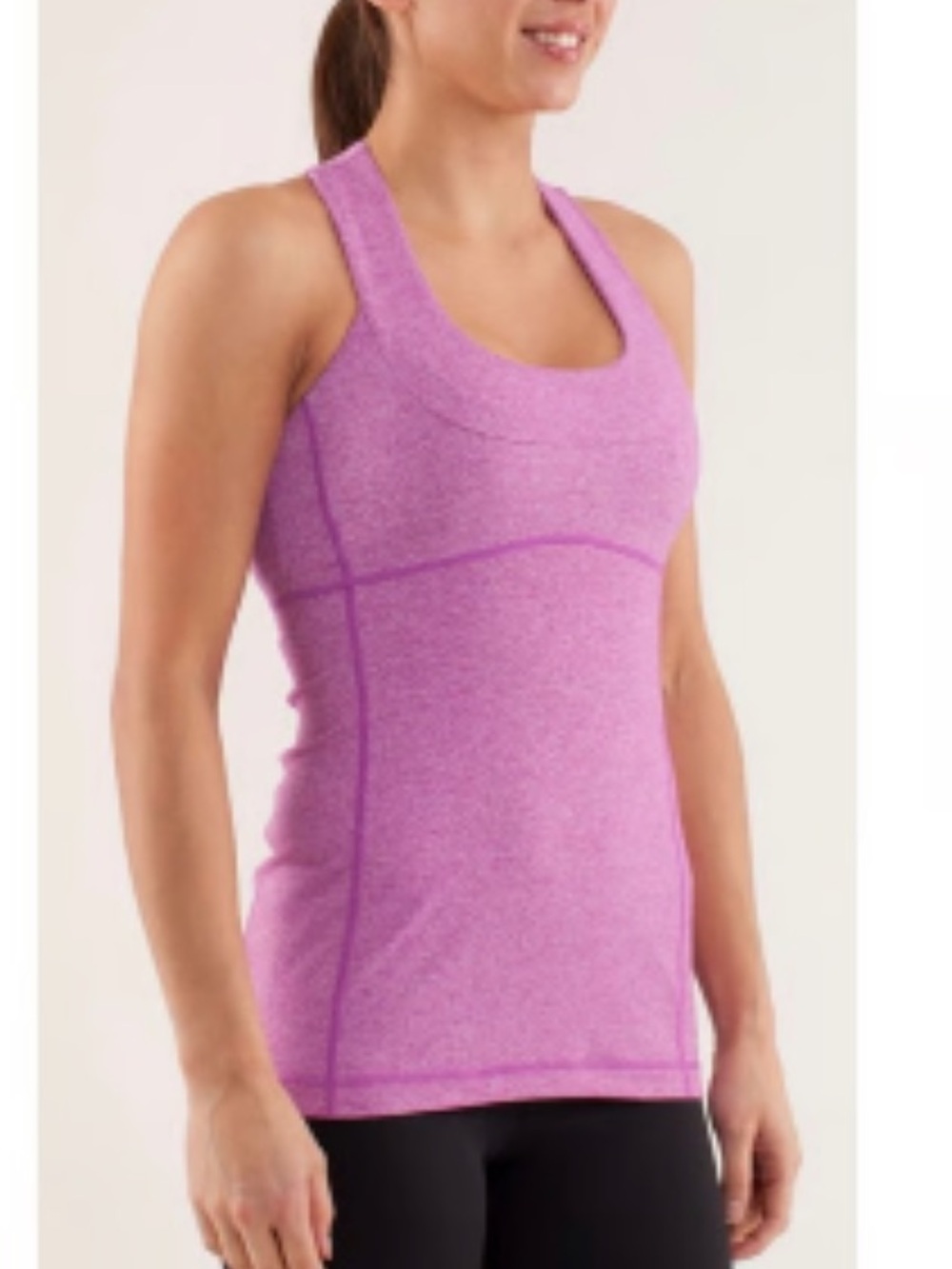 Lululemon Scoop Neck Purple Heathered Racerback Tank Size 6